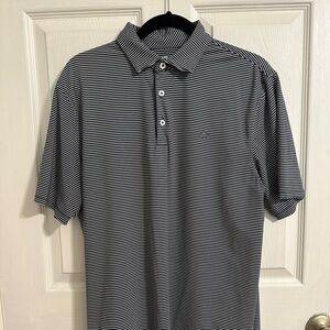 Southern Tide Polo -  Brrr-eeze Microstrip Navy/White Mens M